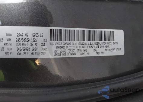 2018 Chrysler Pacifica Touring Plus z USA, uszkodzony, nr VIN 2C4RC1FG5JR316719